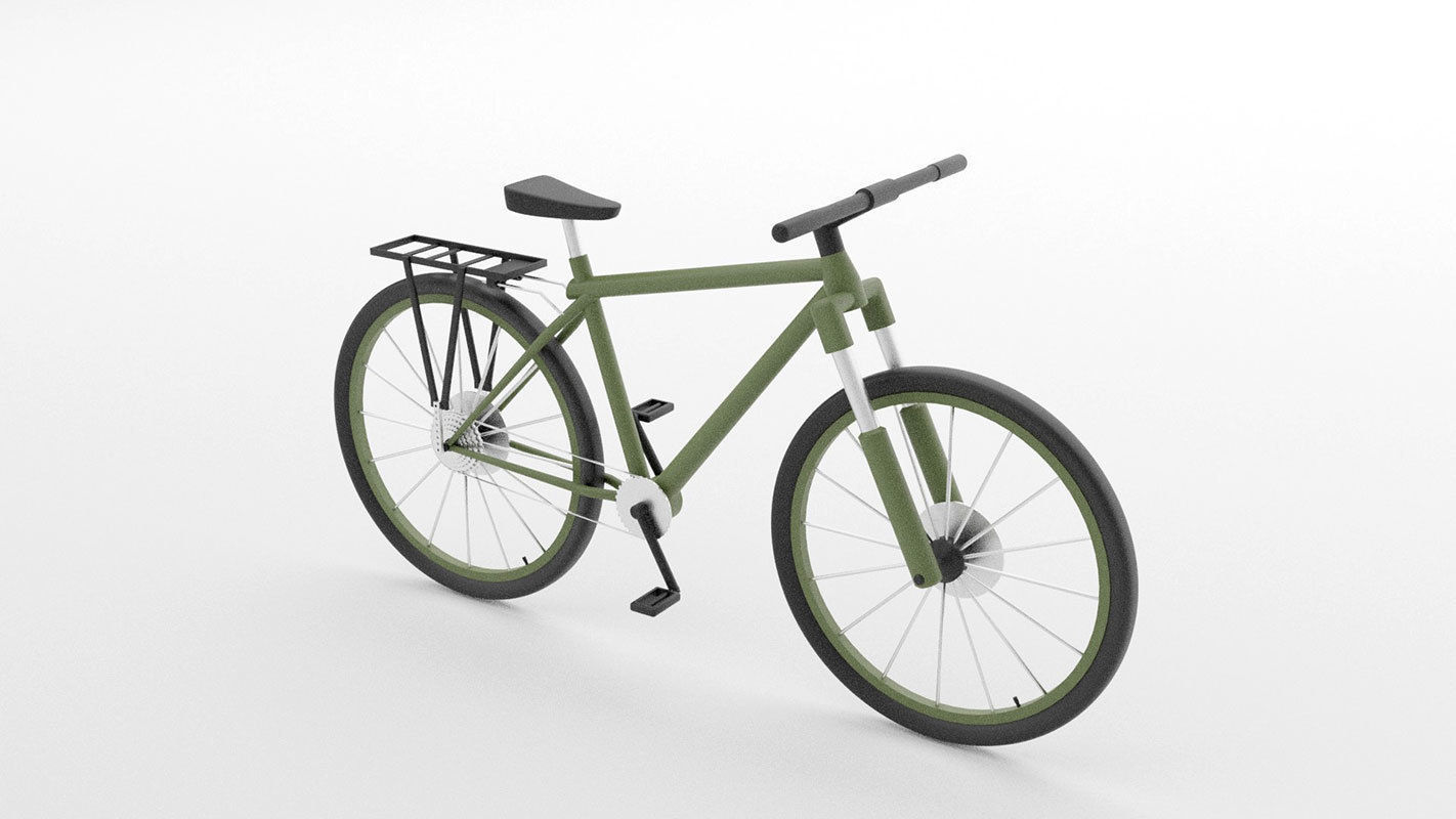simple low poly bicycle model Low-poly 3D model_17