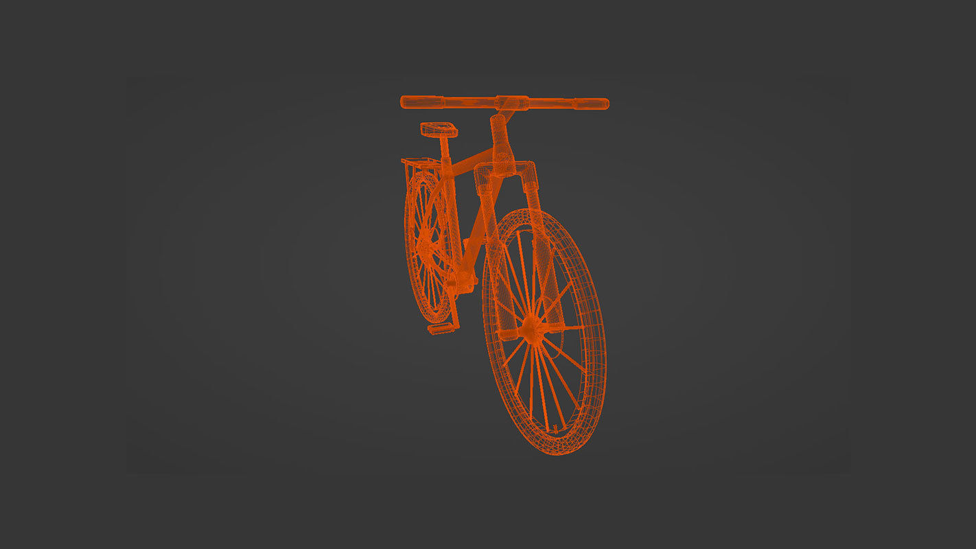 simple low poly bicycle model Low-poly 3D model_32