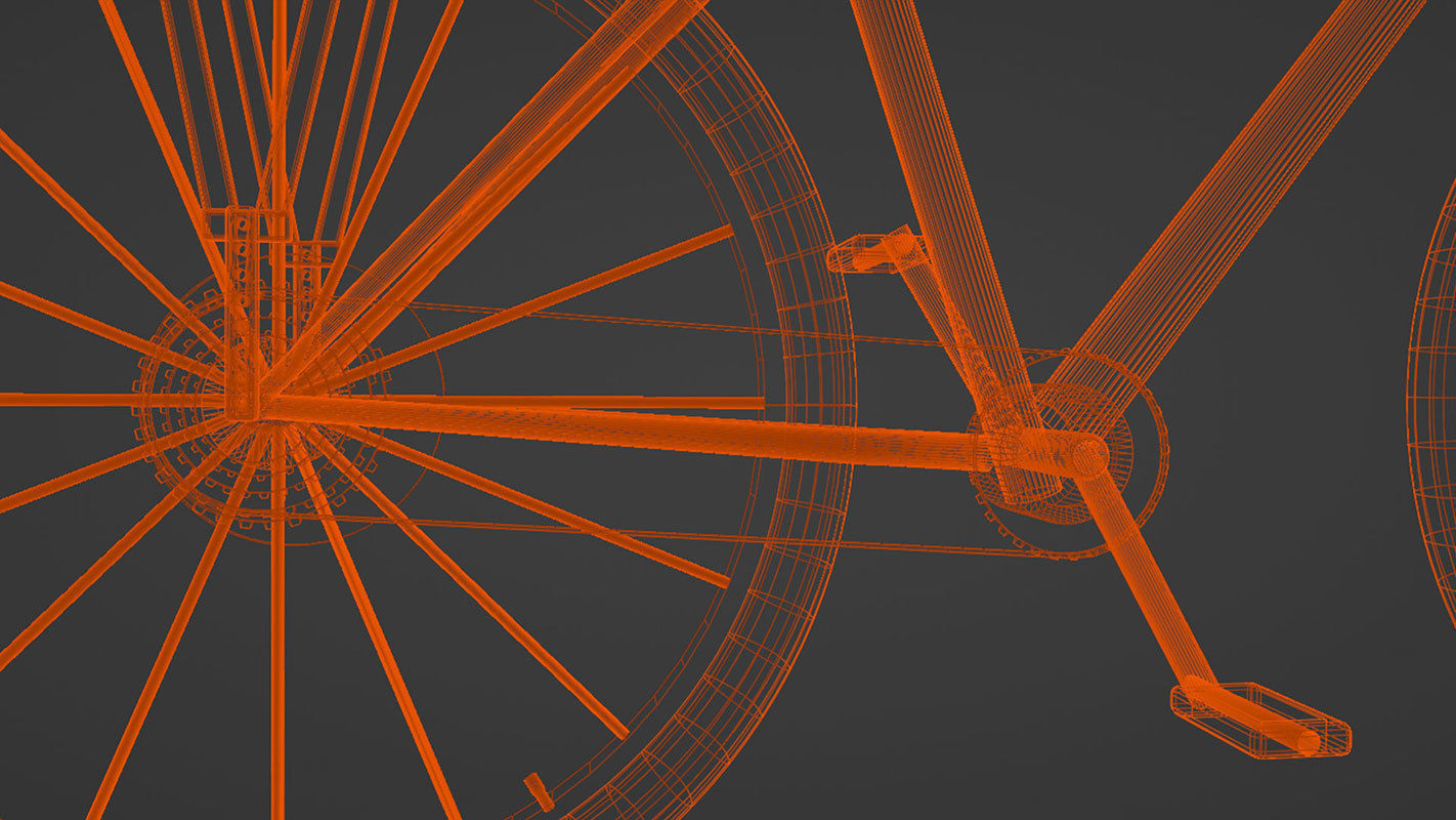 simple low poly bicycle model Low-poly 3D model_28