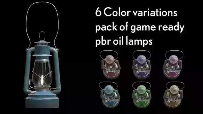 6 colors painted kerosene oil lamp