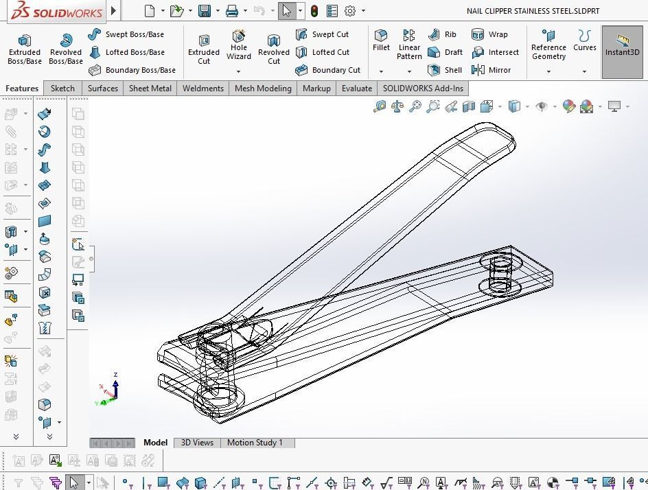 NAIL CLIPPER STAINLESS STEEL 3D model_11