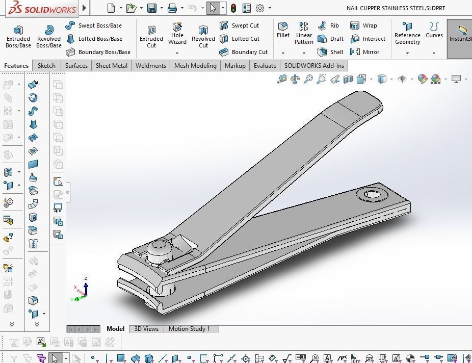 NAIL CLIPPER STAINLESS STEEL 3D model_10
