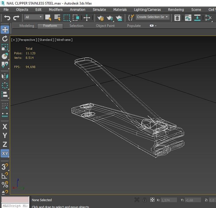 NAIL CLIPPER STAINLESS STEEL 3D model_9