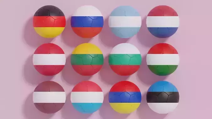 Flag Soccer Ball Collection 5 3D model