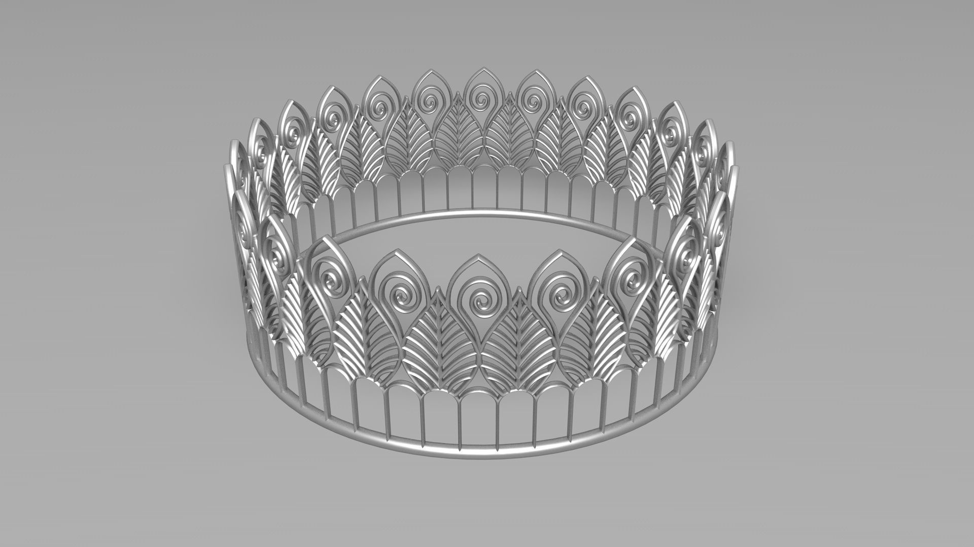 Tiara 3D model peacock crown 3D model_4