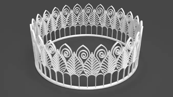 Tiara 3D model peacock crown