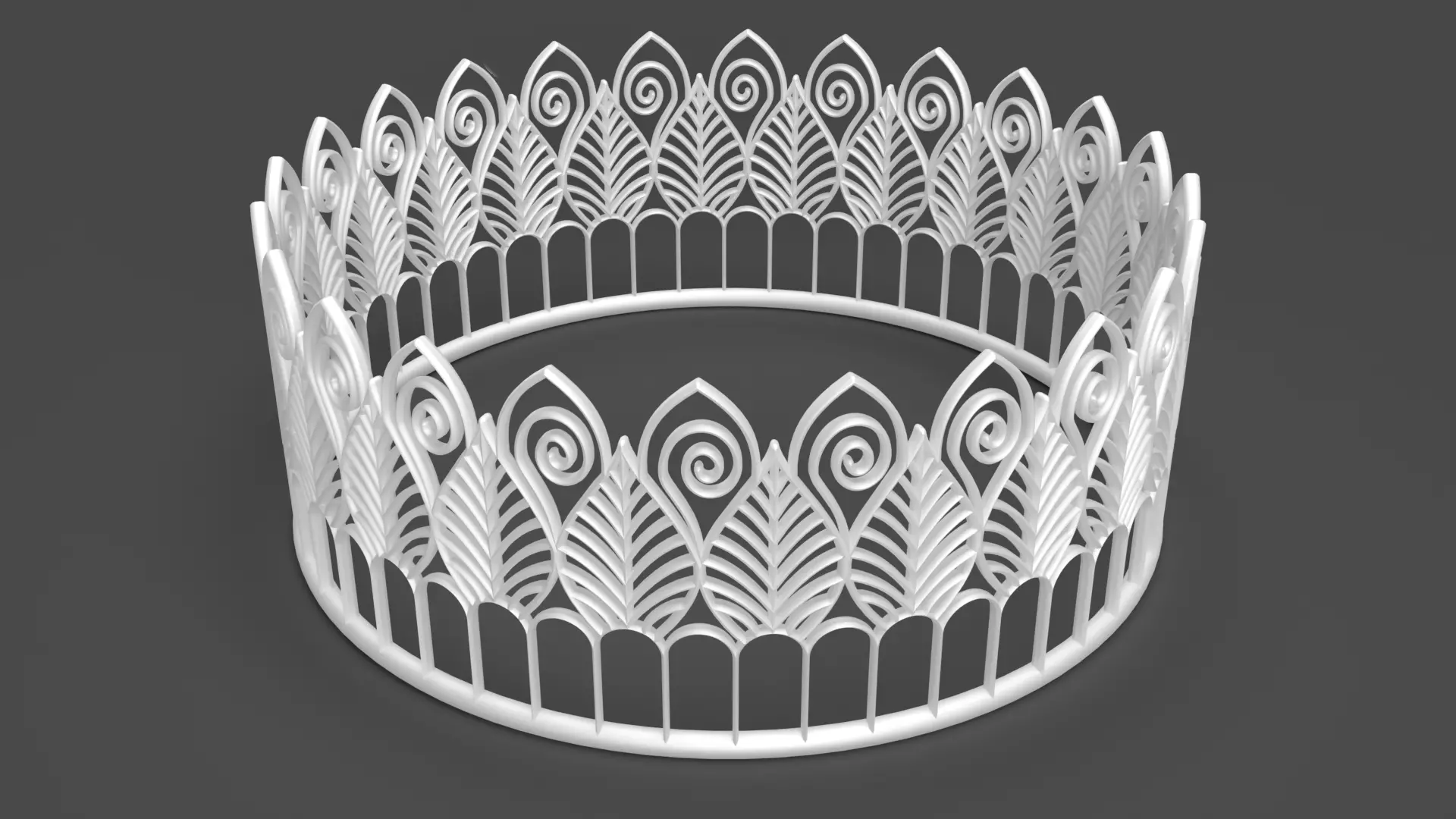 Tiara 3D model peacock crown 3D model_0