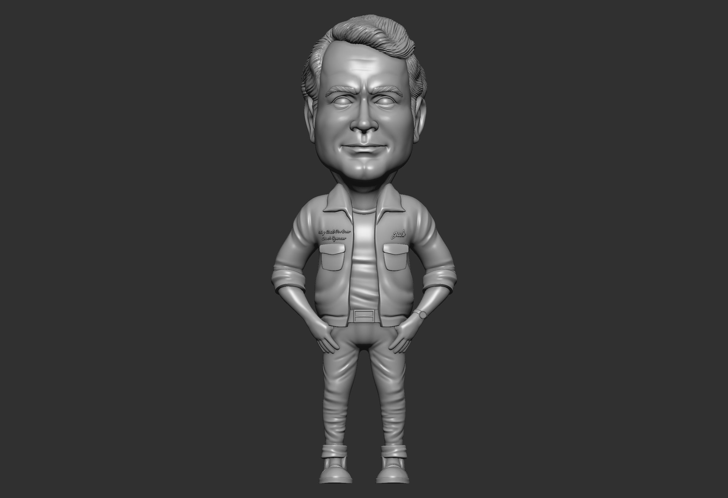 Terrance hill 3d caricature STL 3D print model_2