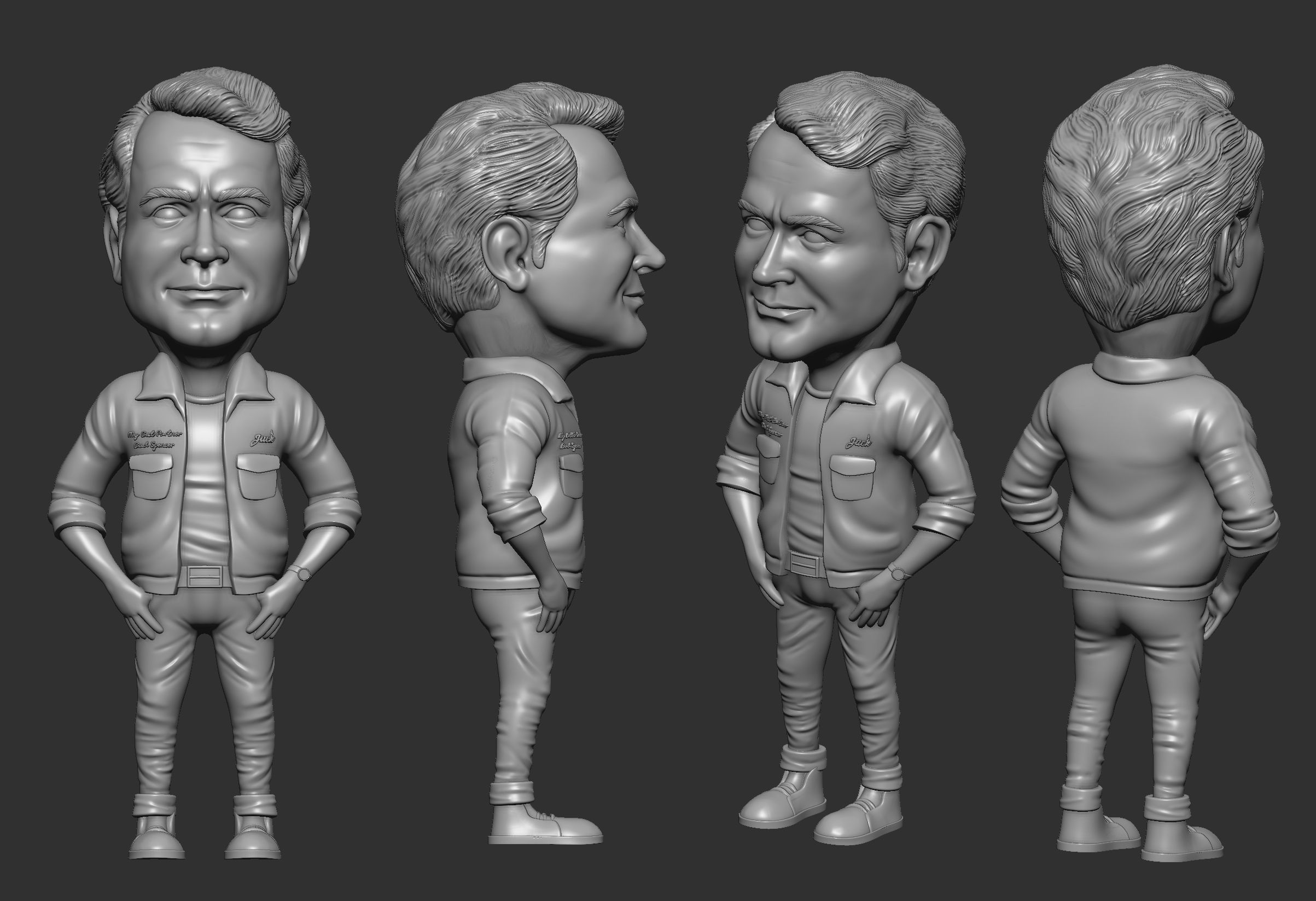 Terrance hill 3d caricature STL 3D print model_1