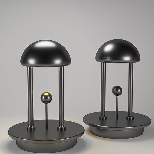 lamp2 two table lamps with ball on top 3D model