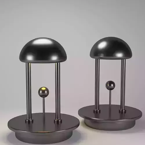 lamp2 two table lamps with ball on top 3D model