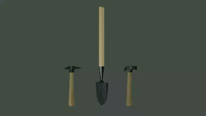 Low poly tools pack basic equimpments 