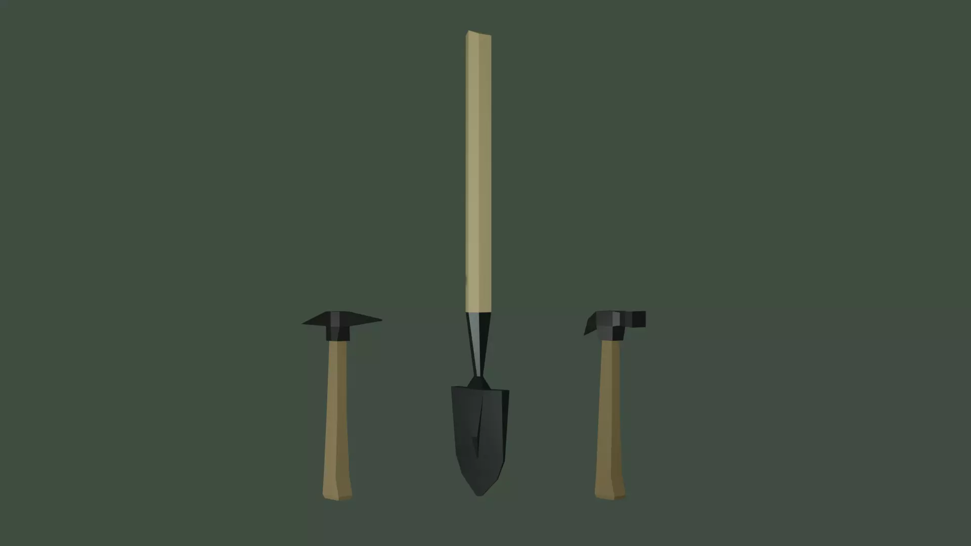 Low poly tools pack basic equimpments  Free low-poly 3D model_0