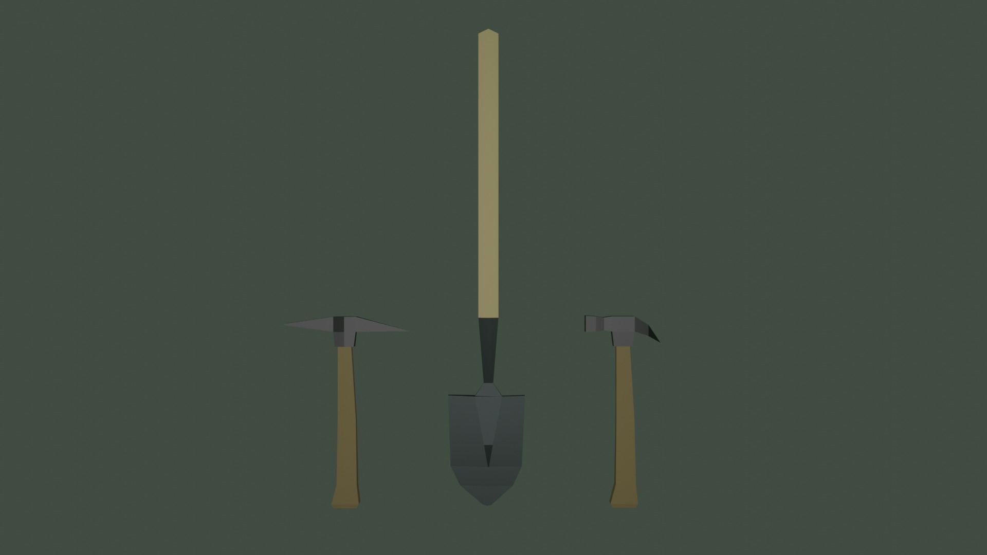 Low poly tools pack basic equimpments  Free low-poly 3D model_1
