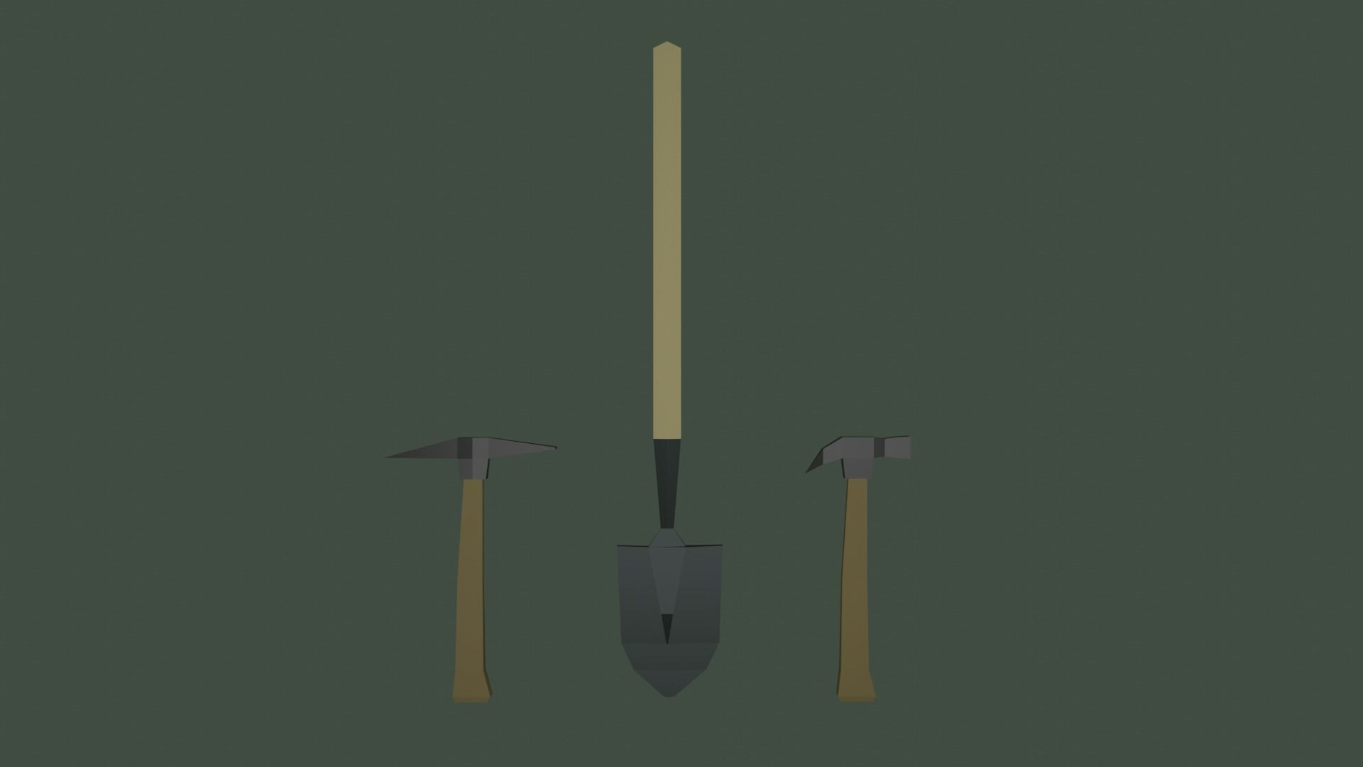 Low poly tools pack basic equimpments  Free low-poly 3D model_3