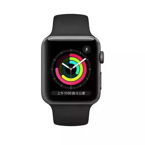Dark Black Apple Watch Series 3 3D Model 3D print model