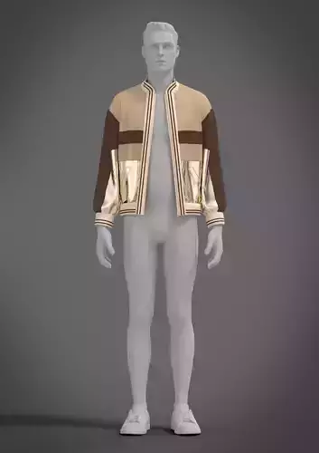 Zip up cardigan men 3D Model 3D model