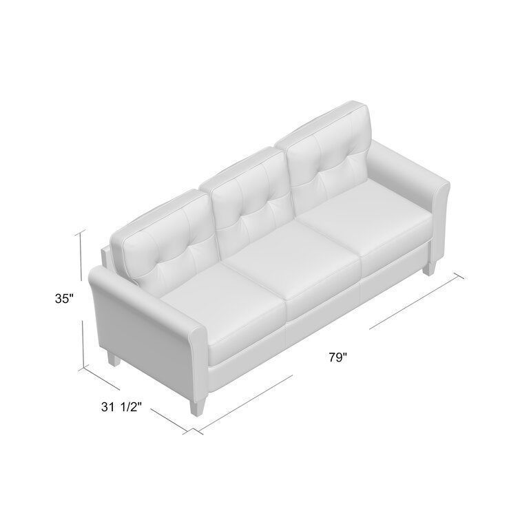 Kouchouk Linen Flared Arm Sofa 3D model_1