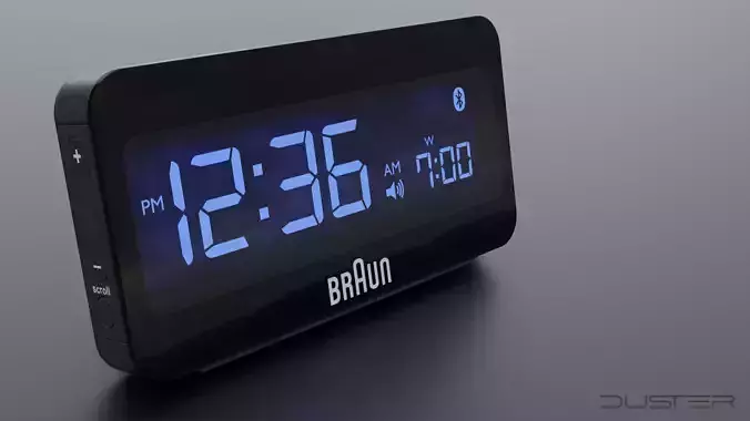 Digital alarm clock Low-poly 3D model