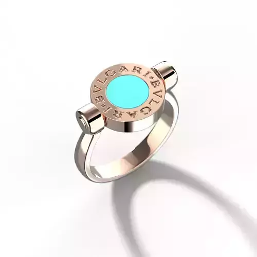 Modern ring bvlg style diamonds and mother of pearl 3D print model