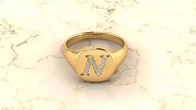 Alphabet Jewelry Ring N