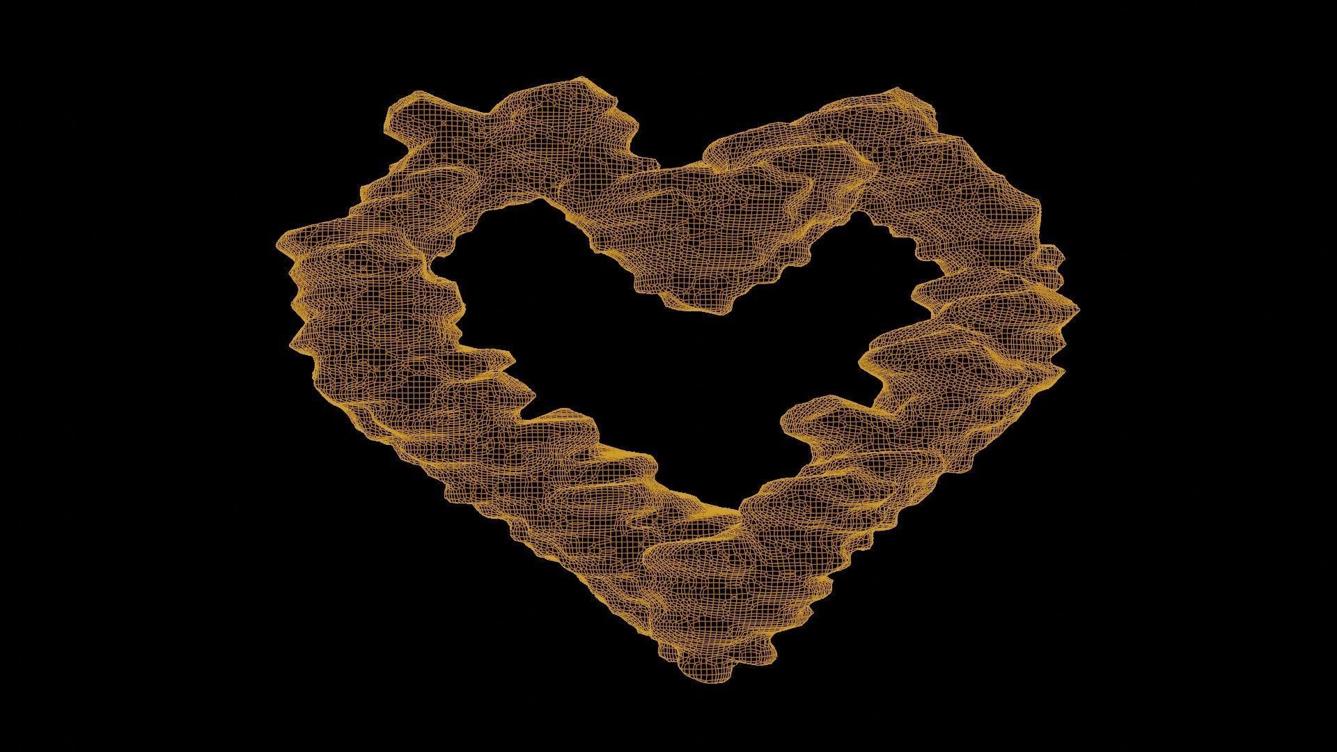 Ice and snow heart winter terrain for garden and lanscape 3D model_6