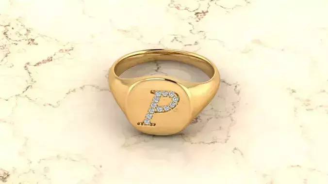 Alphabet Jewelry Ring P