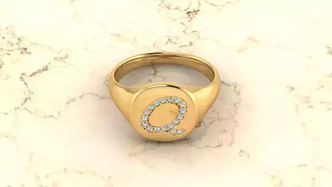 Alphabet Jewelry Ring Q