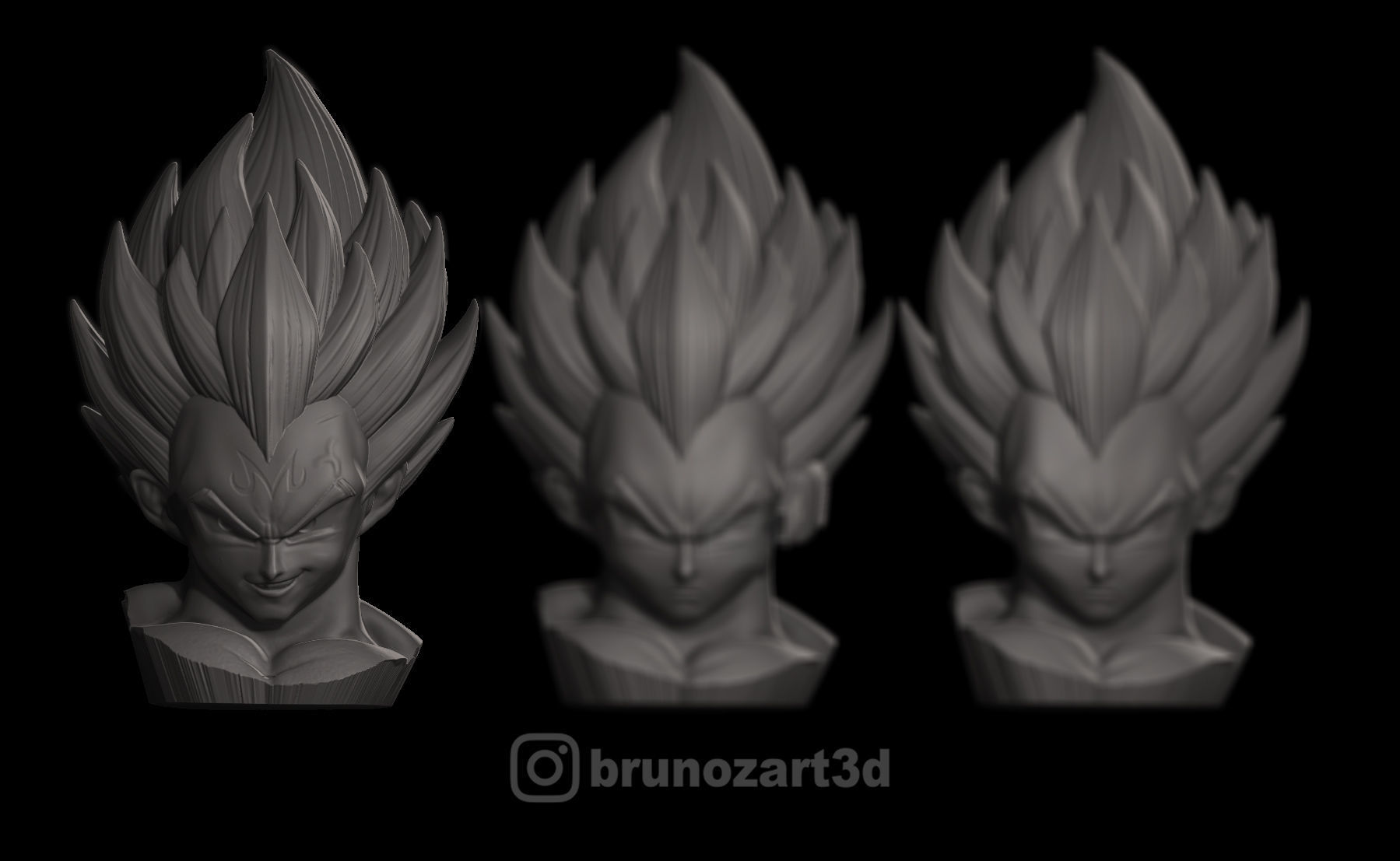 Vegeta head  3D print model_1