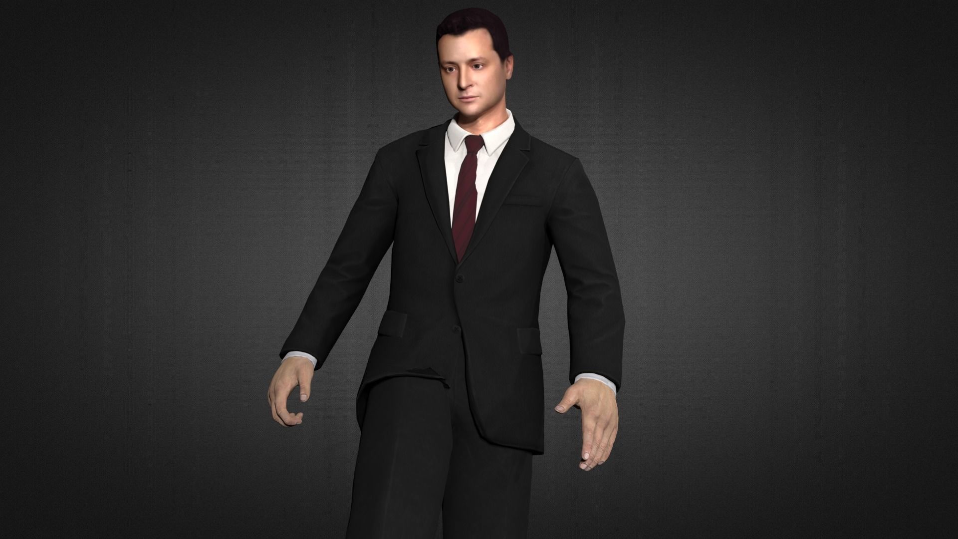 Putin Vladimir Putin and Zelenskyy Volodymyr zelenskyy Low-poly 3D model_9