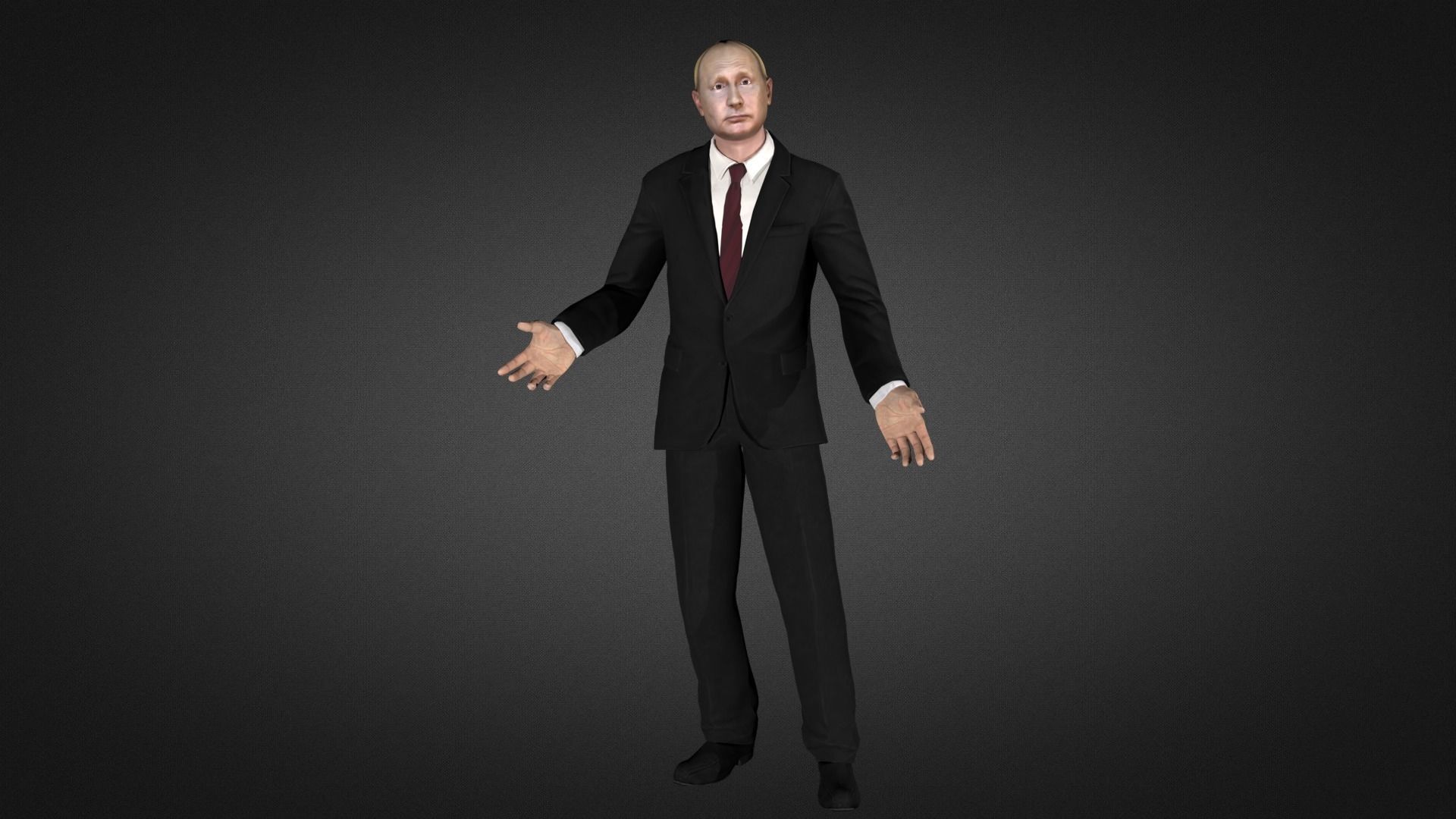 Putin Vladimir Putin and Zelenskyy Volodymyr zelenskyy Low-poly 3D model_10