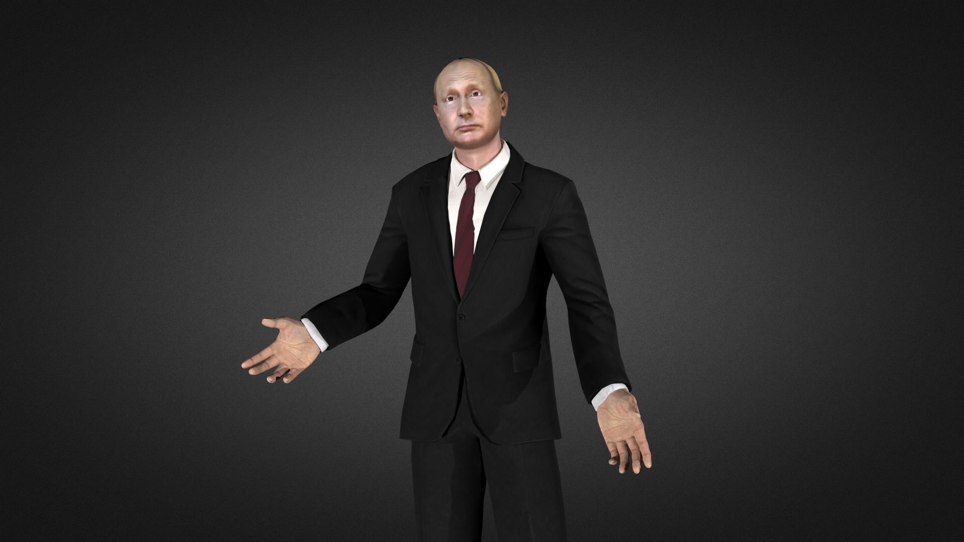 Putin Vladimir Putin and Zelenskyy Volodymyr zelenskyy Low-poly 3D model_11