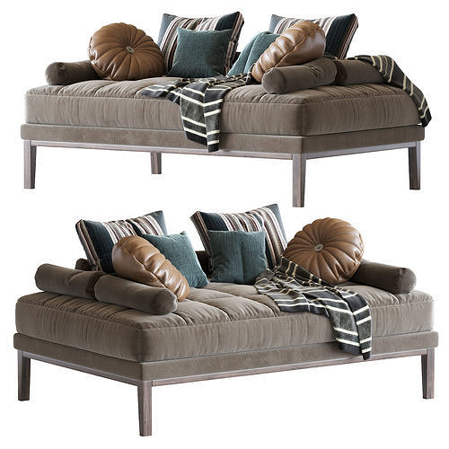 Simpliciter two sofas with cushions and pillows 3D model