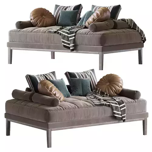 Simpliciter two sofas with cushions and pillows 3D model