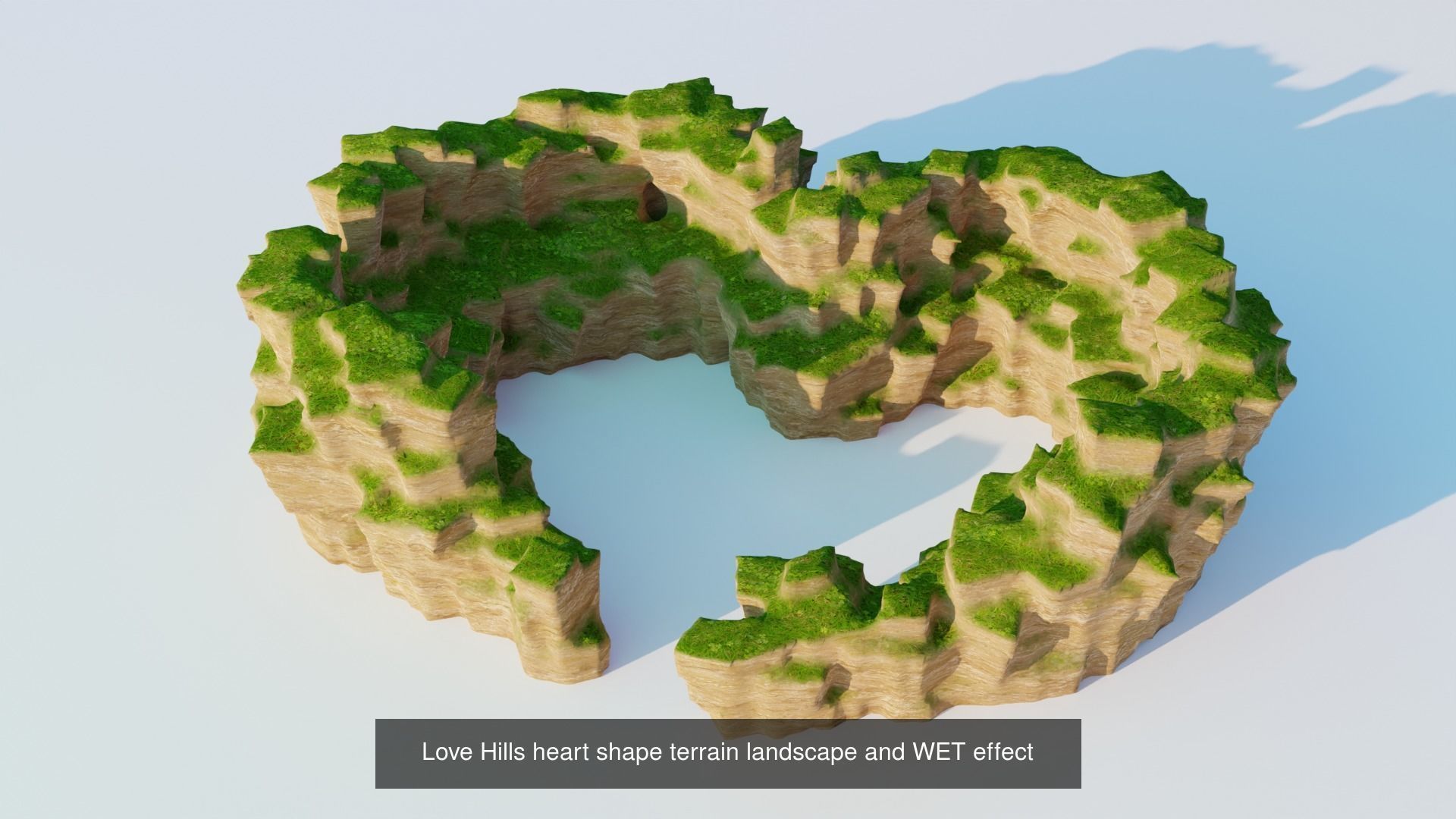 Heart rock terrain fantasy set with two seasons 3D Model Collection_2