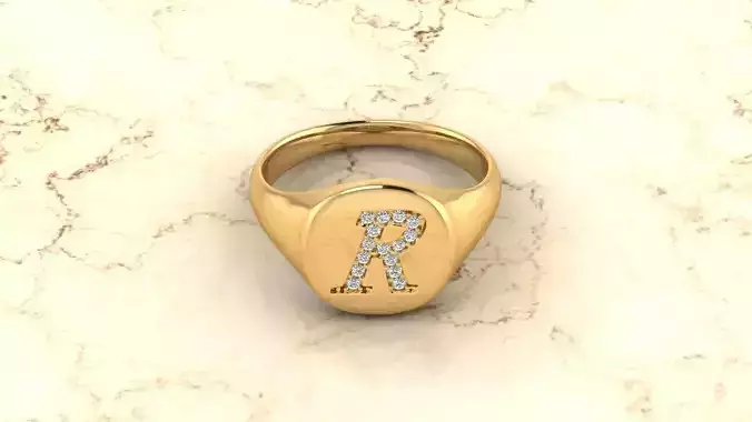 Alphabet Jewelry Ring R