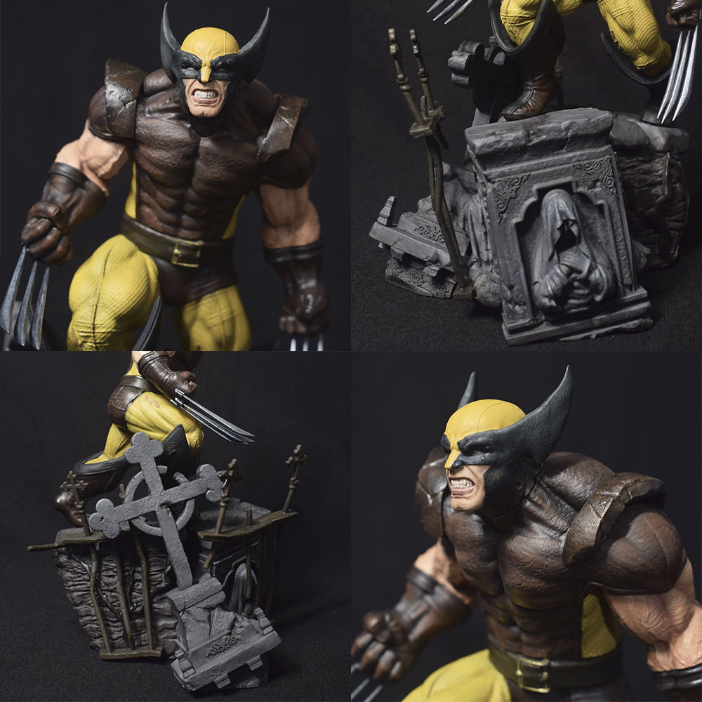 Wolverine statue 3D print model_1