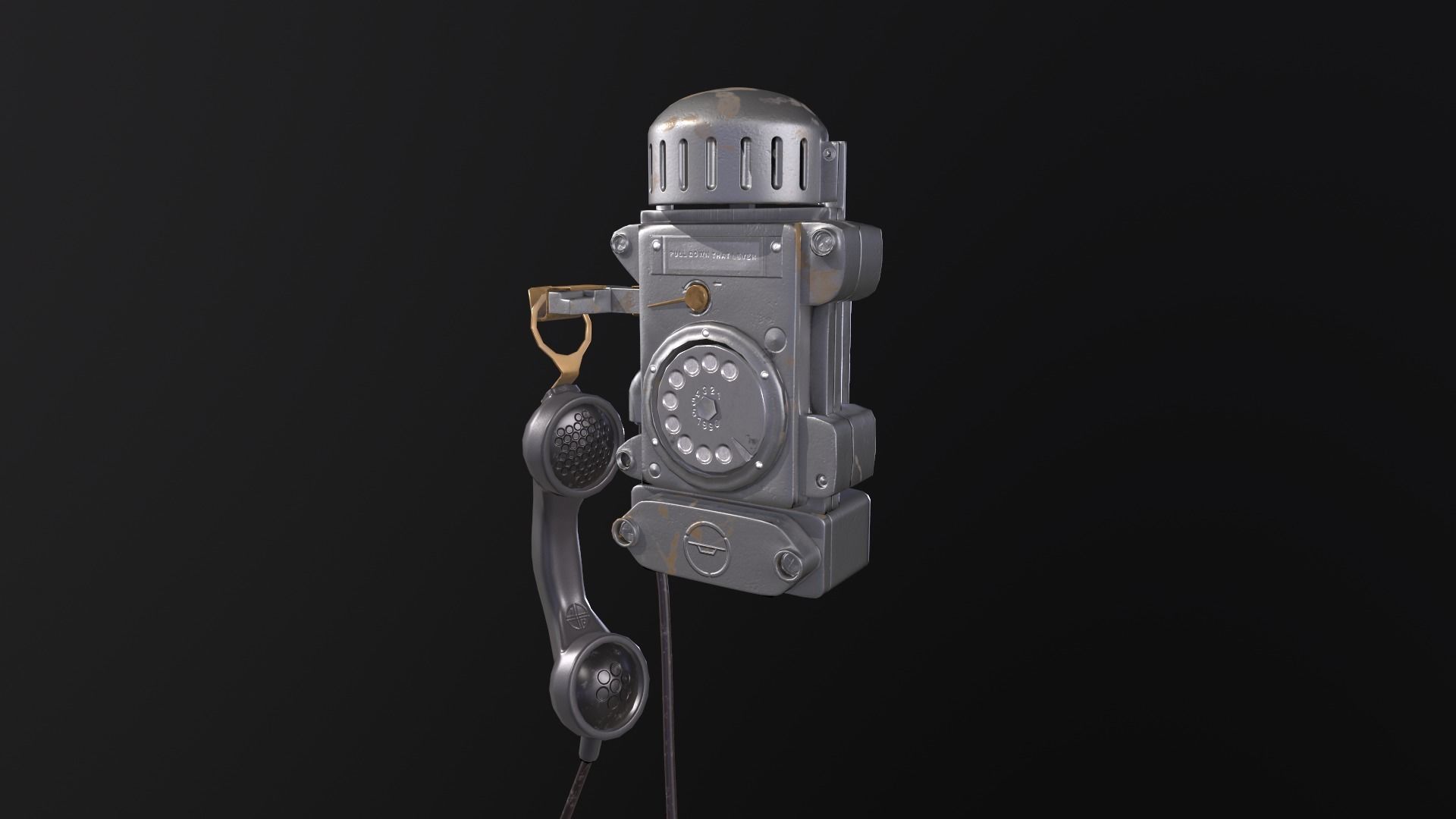 AAA Old retro phone  Low-poly 3D model_3