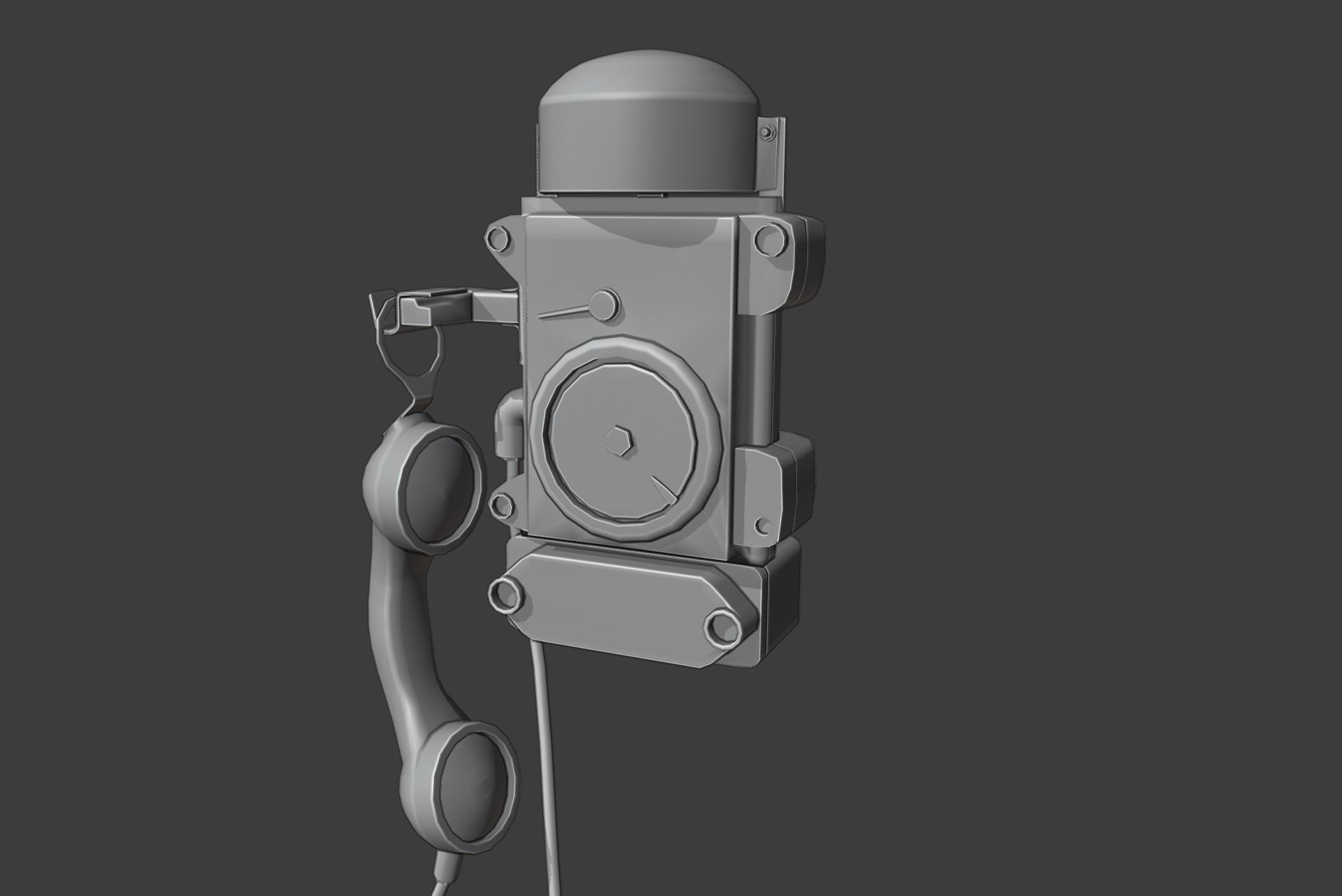 AAA Old retro phone  Low-poly 3D model_18