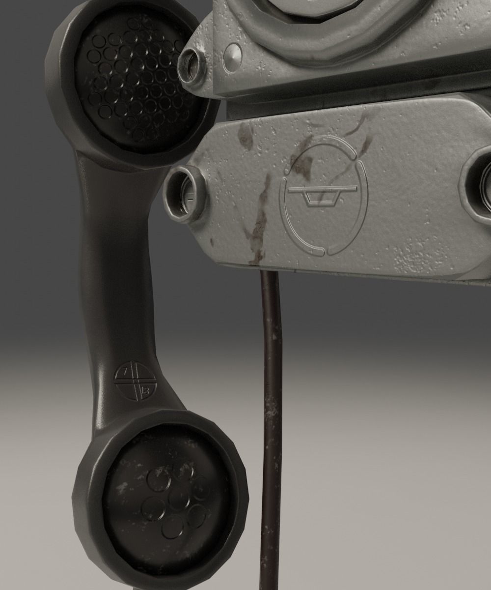 AAA Old retro phone  Low-poly 3D model_9