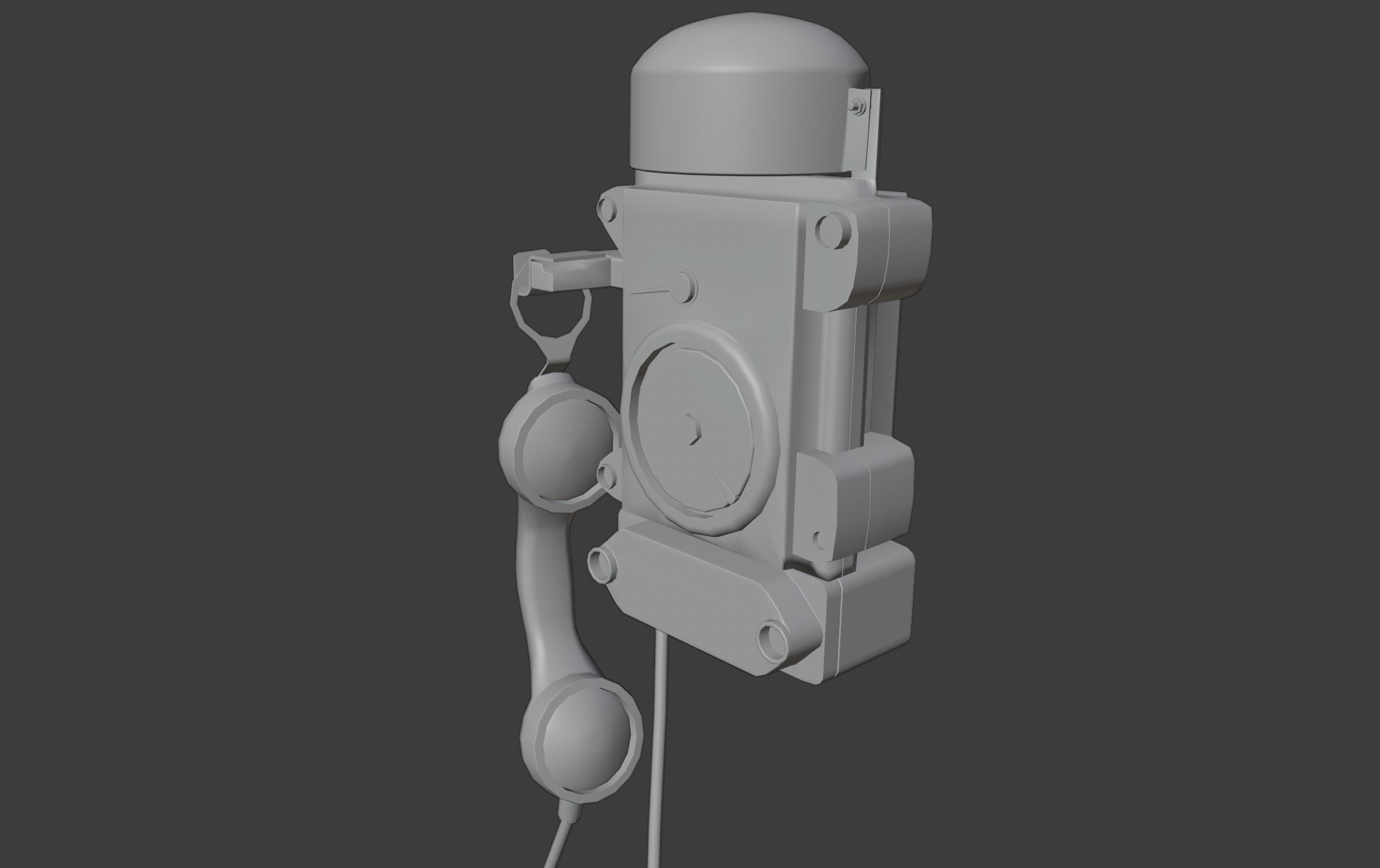 AAA Old retro phone  Low-poly 3D model_17
