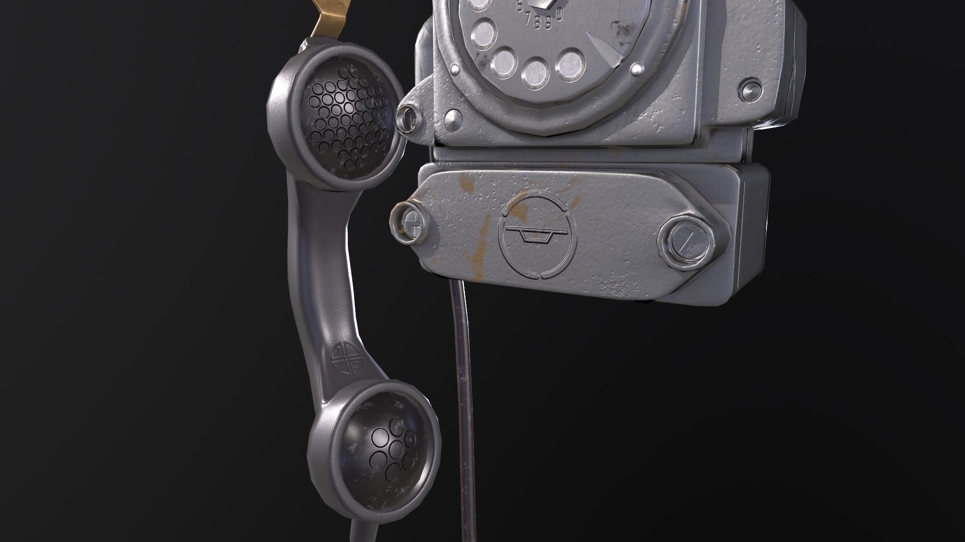 AAA Old retro phone  Low-poly 3D model_7