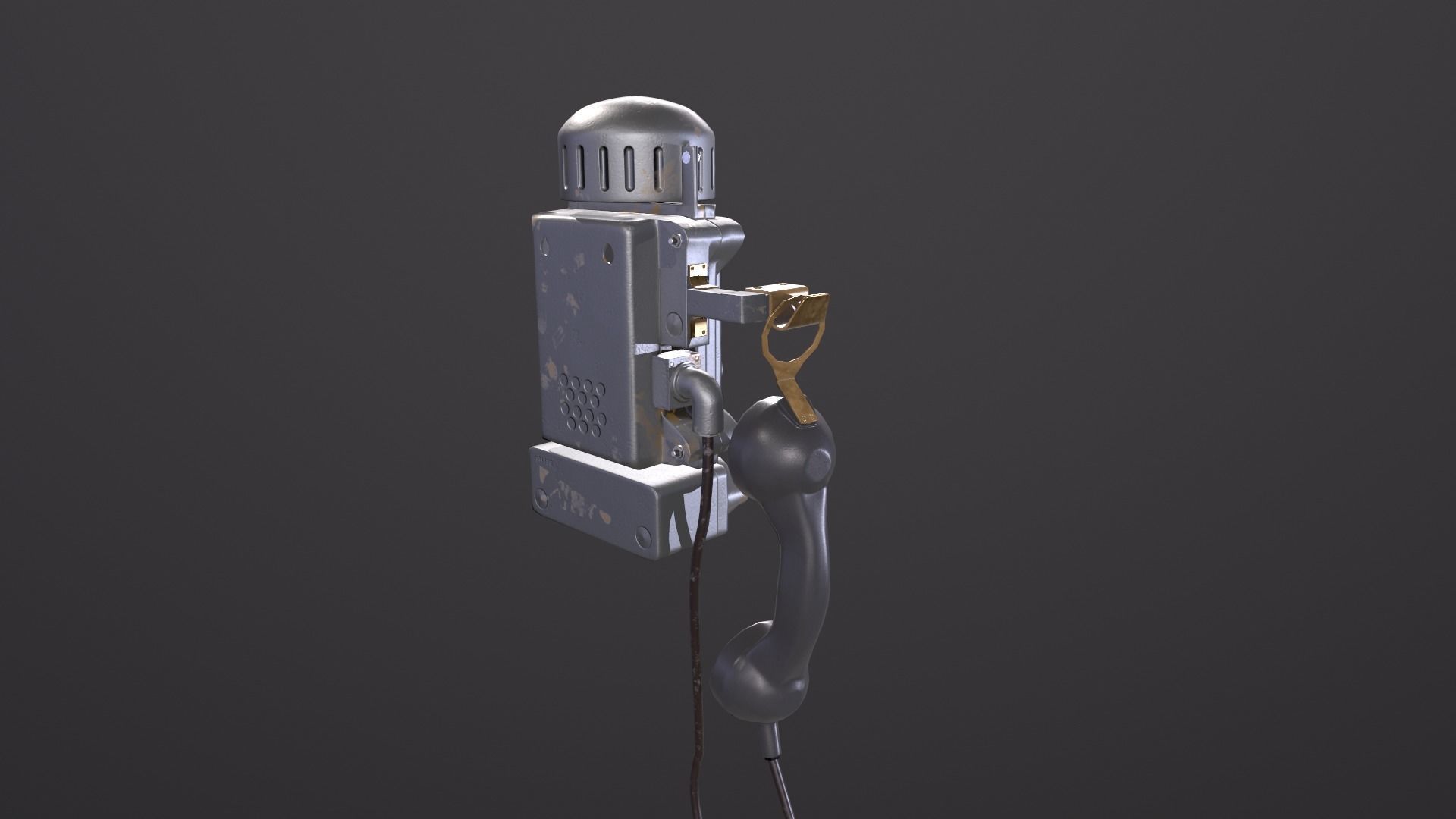AAA Old retro phone  Low-poly 3D model_4