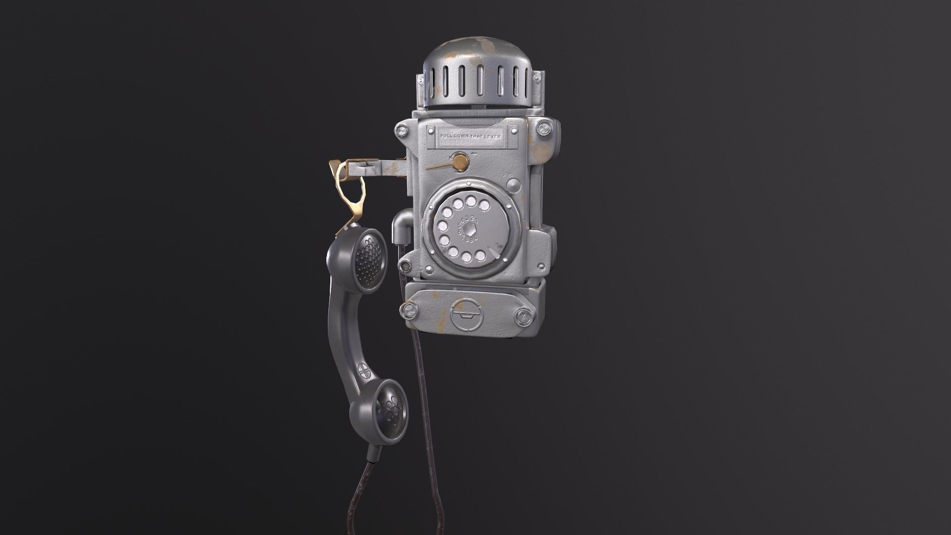 AAA Old retro phone  Low-poly 3D model_2
