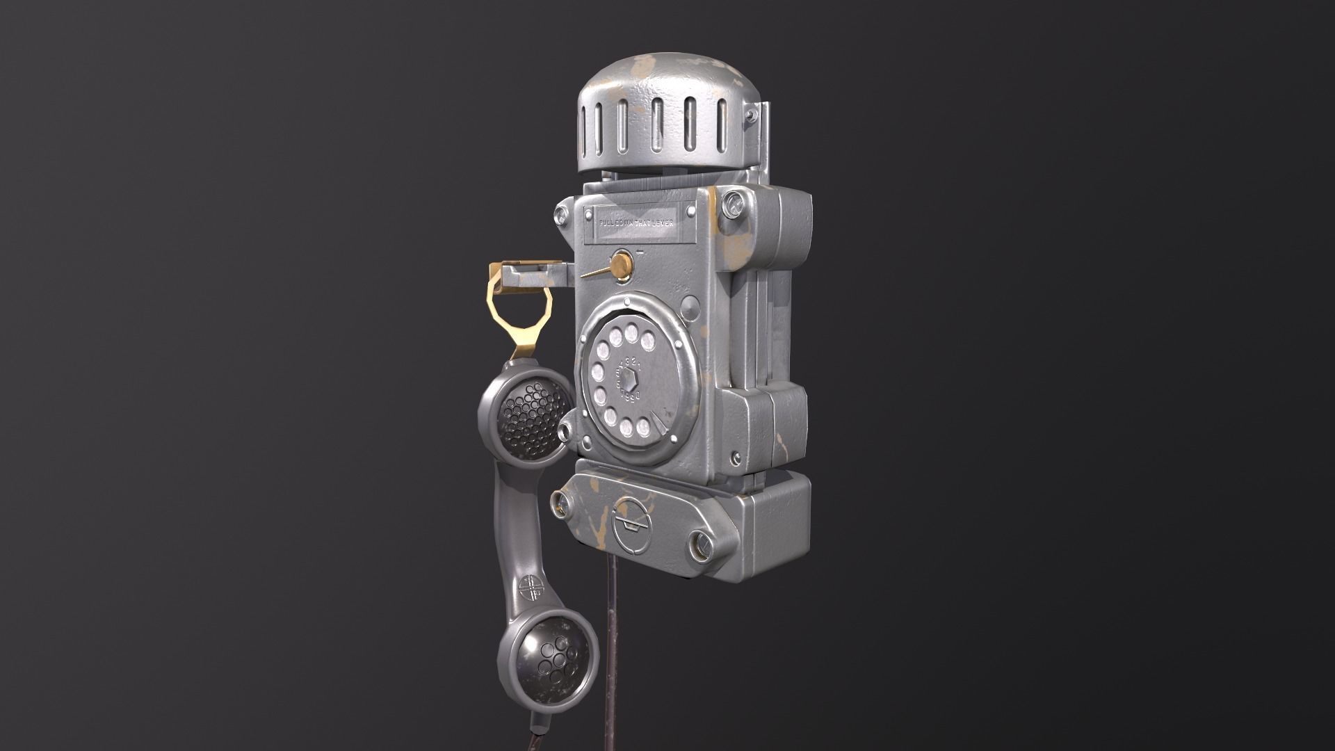 AAA Old retro phone  Low-poly 3D model_19