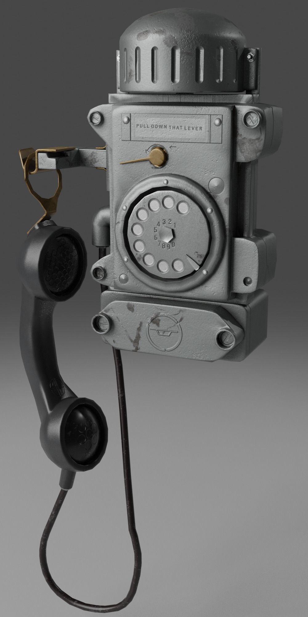 AAA Old retro phone  Low-poly 3D model_12