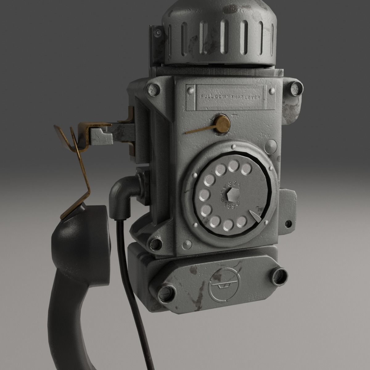 AAA Old retro phone  Low-poly 3D model_20