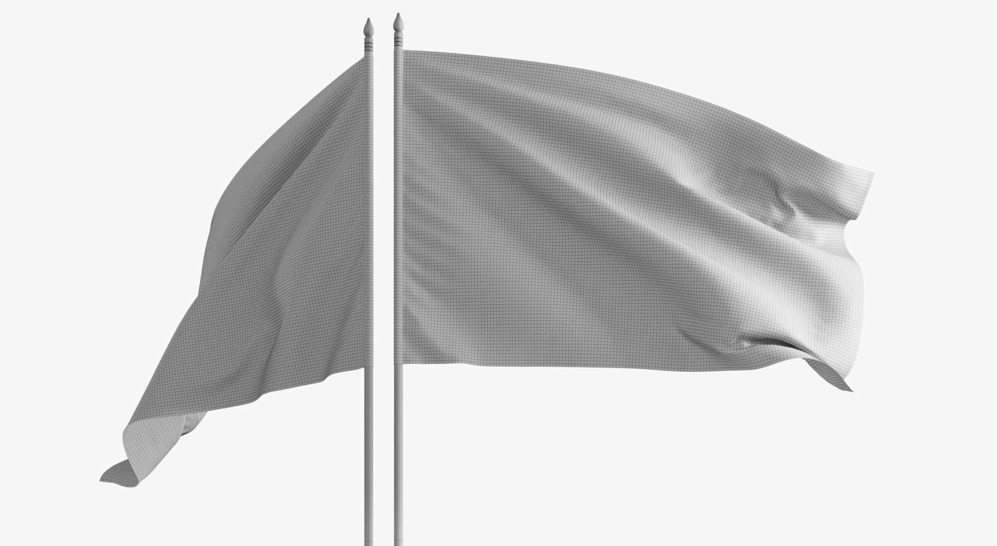 Flag USA Ukraine Support 3D model_11