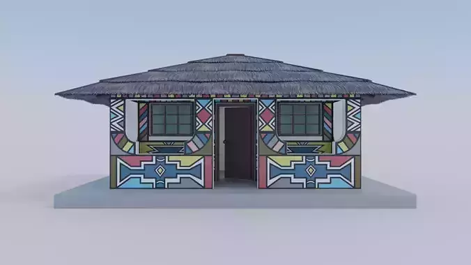 Ndebele Shop Low-poly 3D model
