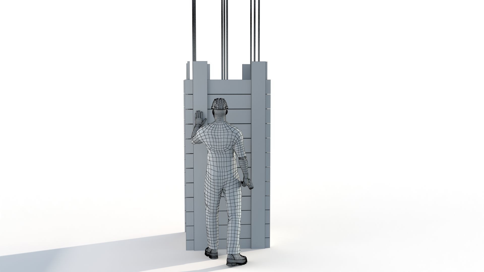 Workman Idle Animation 05 Low-poly 3D model_16